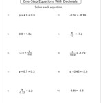 One Step Equations Worksheets Math Monks