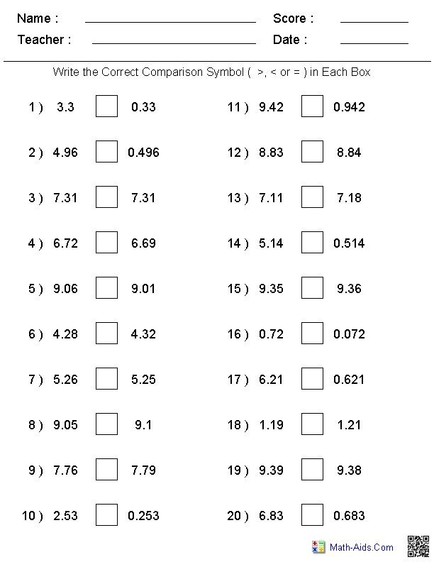 Pin By Miriam Magri On Maths Decimals Worksheets Integers Worksheet 