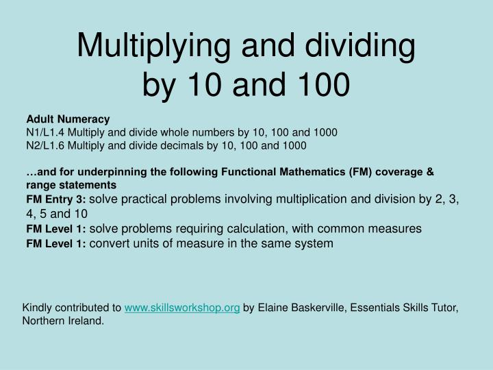 PPT Multiplying And Dividing By 10 And 100 PowerPoint Presentation 