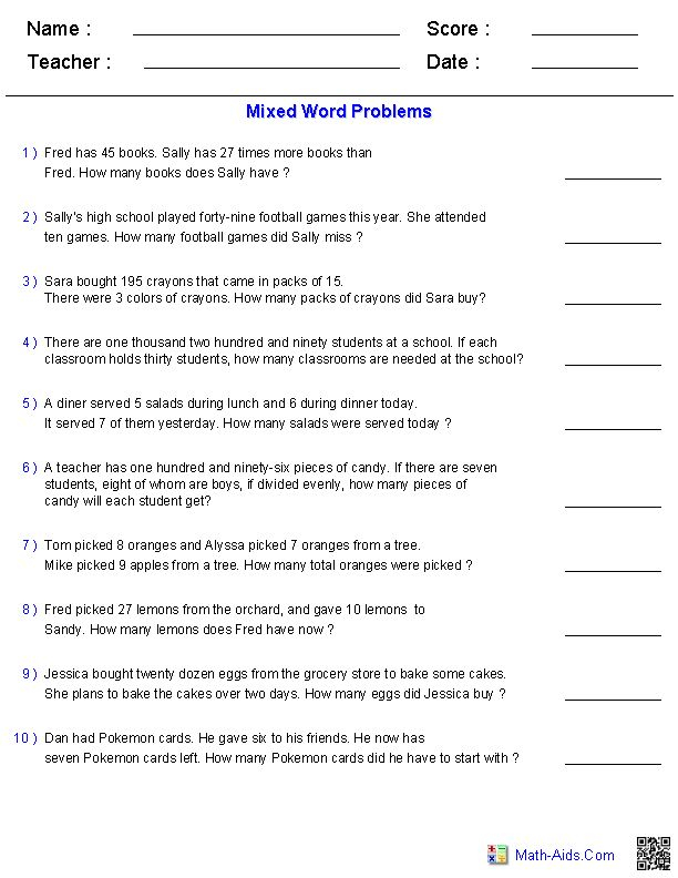 Printable Mixed Word Problems For Grade 3 Google Search Mixed Word