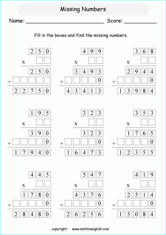 Printable Primary Math Worksheet For Math Grades 1 To 6 Based On The 