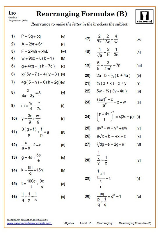 Rearranging Equations Worksheet Kuta Worksheet