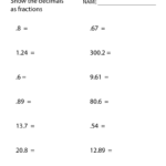 Seventh Grade Decimals Worksheet