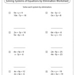 Solving Systems Of Equations By Elimination Worksheets Math Monks