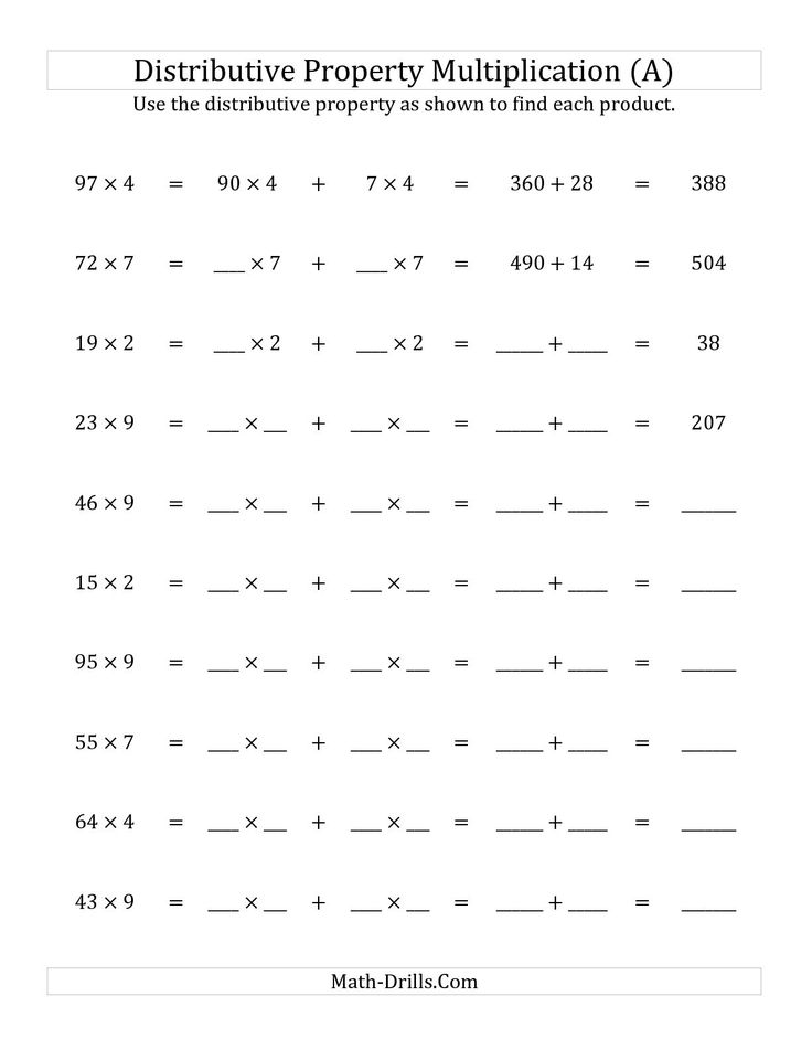 The Multiply 2 Digit By 1 Digit Numbers Using The Distributive Property 