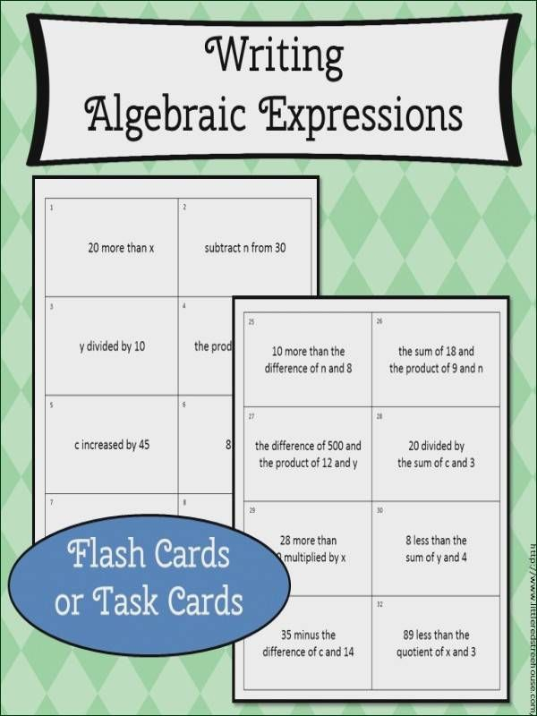 Variables And Expressions Worksheet Image Very Well Writing Algebraic 