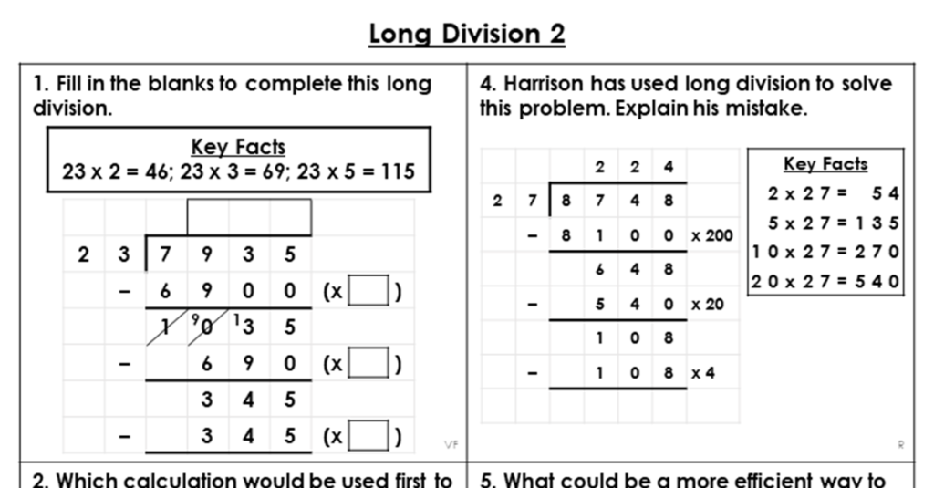 Year 6 Long Division 2 Lesson Classroom Secrets Classroom Secrets