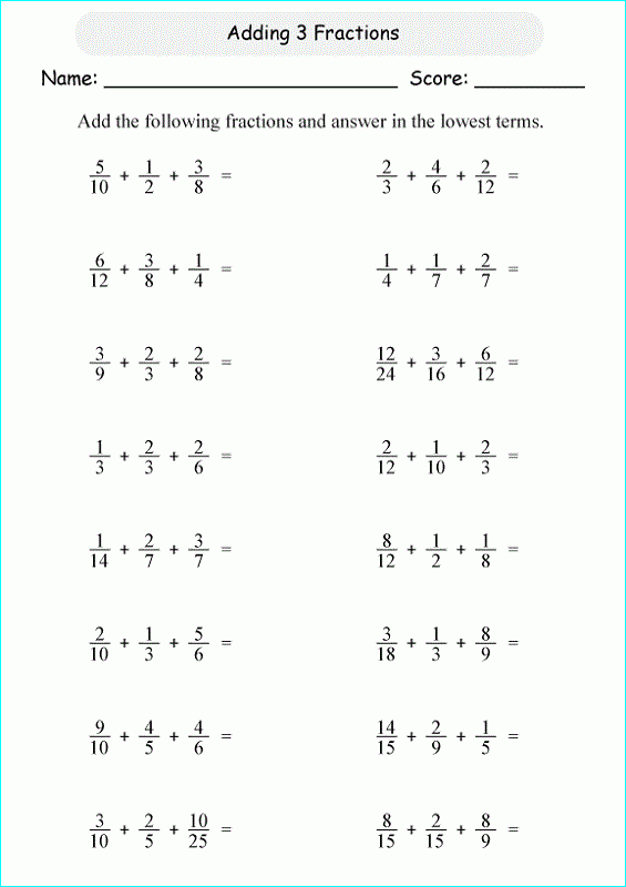 Year 6 Maths Worksheets Adding Fractions K5 Worksheets Year 6 Maths 